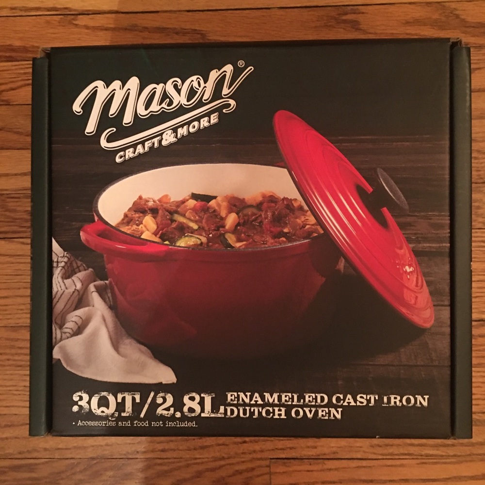Mason 3 QT enameled cast iron Dutch oven